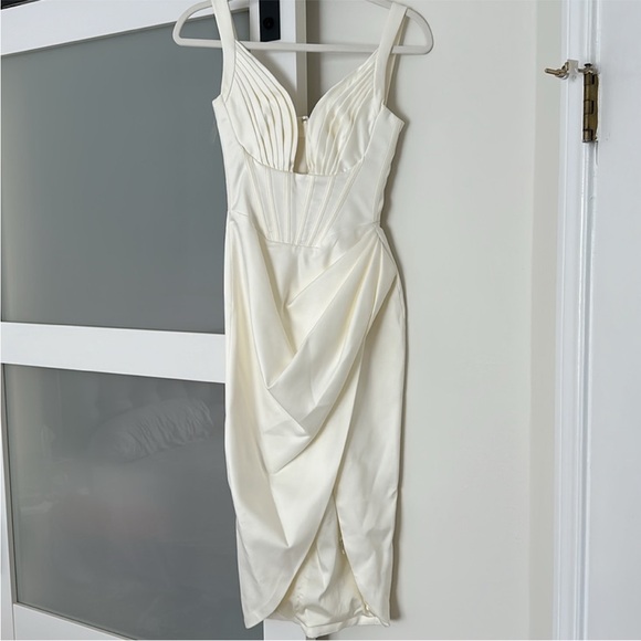 House of CB white satin corset dress XS new w tags - Picture 8 of 9